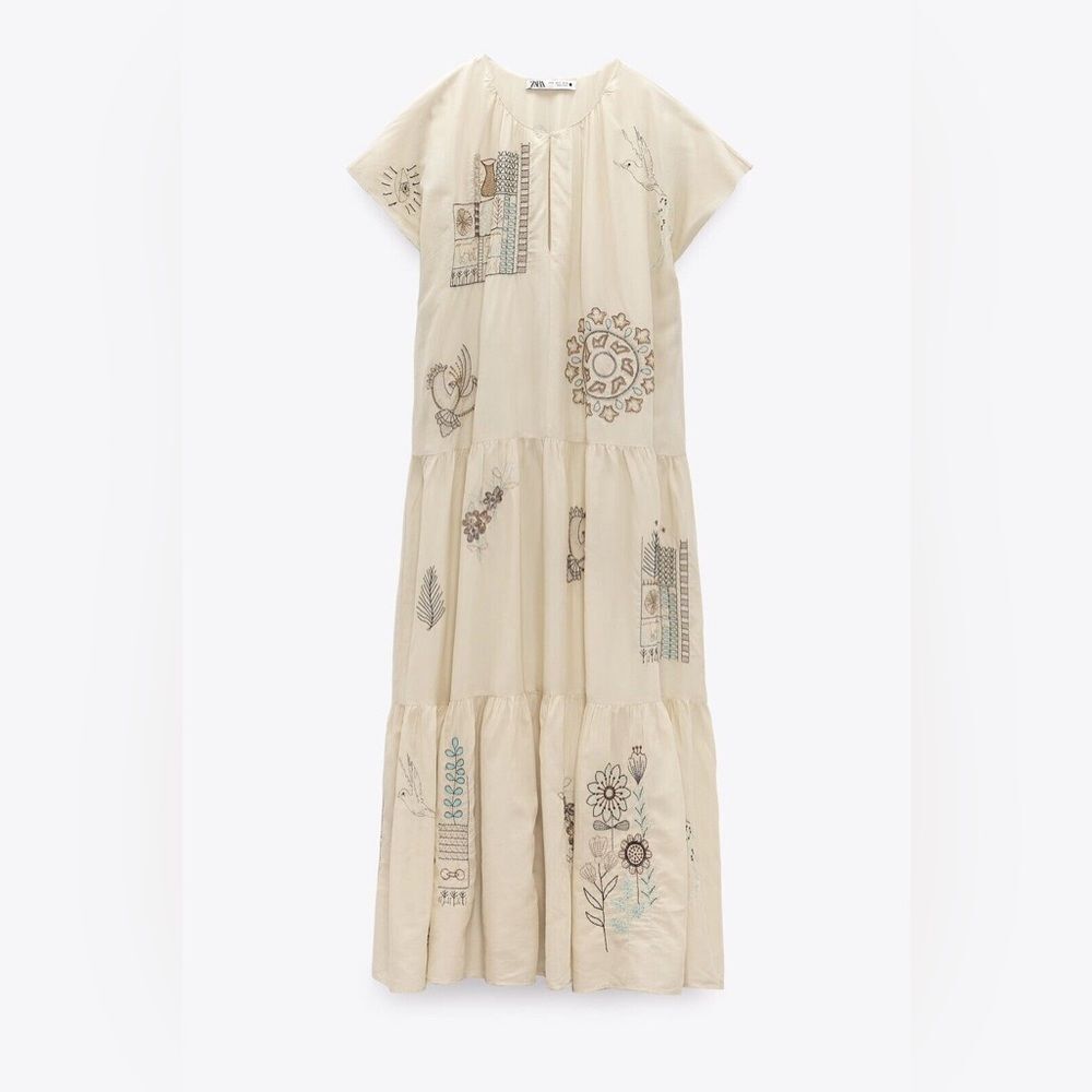 Zara Limited Edition Voluminous Embroidered Dress New - Picture 9 of 10